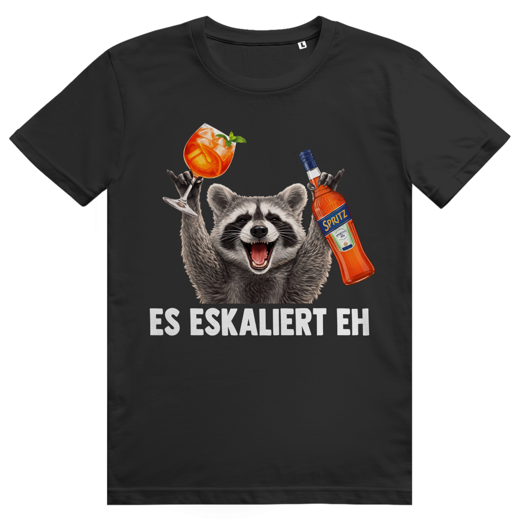 Es eskaliert eh - Waschbär Pedro Spritz - Premium Bio Unisex T-Shirt