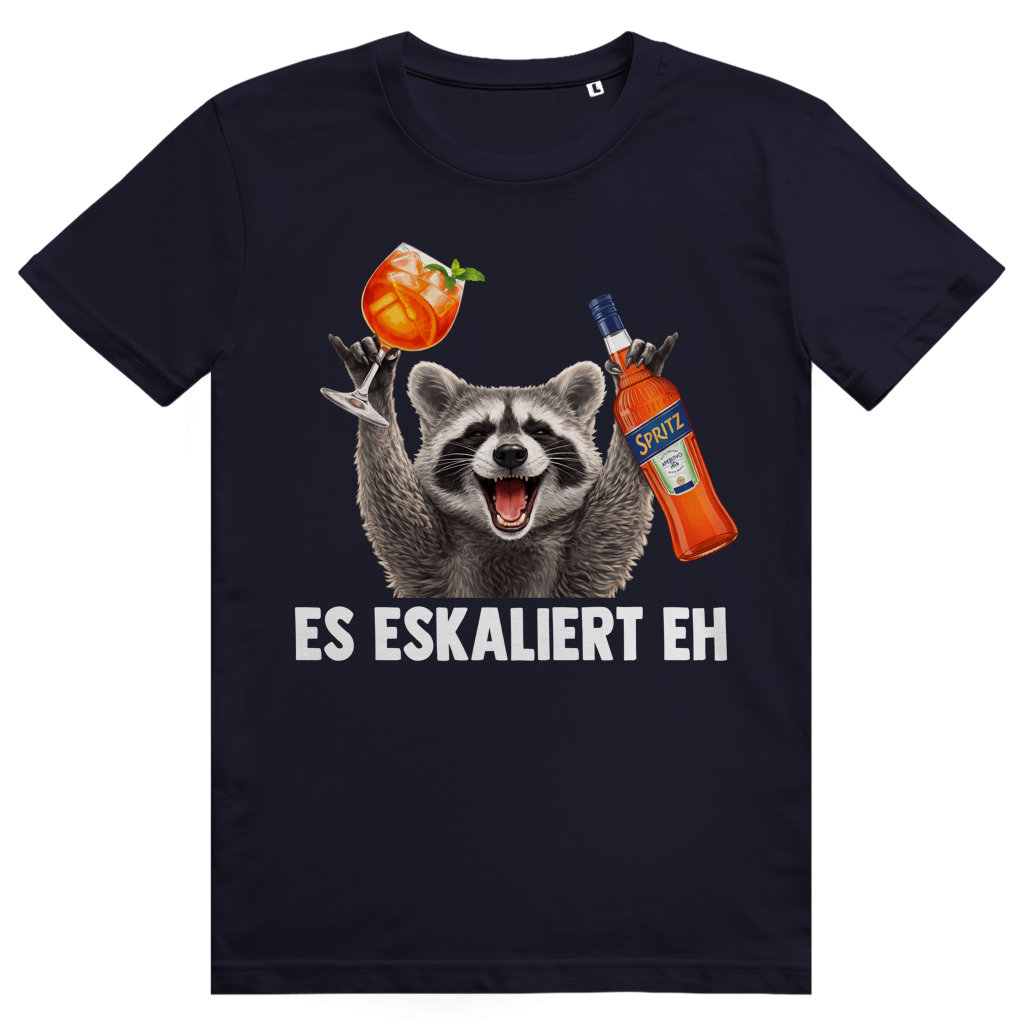 Es eskaliert eh - Waschbär Pedro Spritz - Premium Bio Unisex T-Shirt