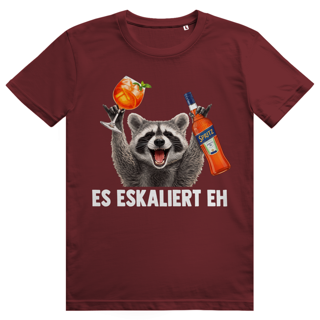 Es eskaliert eh - Waschbär Pedro Spritz - Premium Bio Unisex T-Shirt