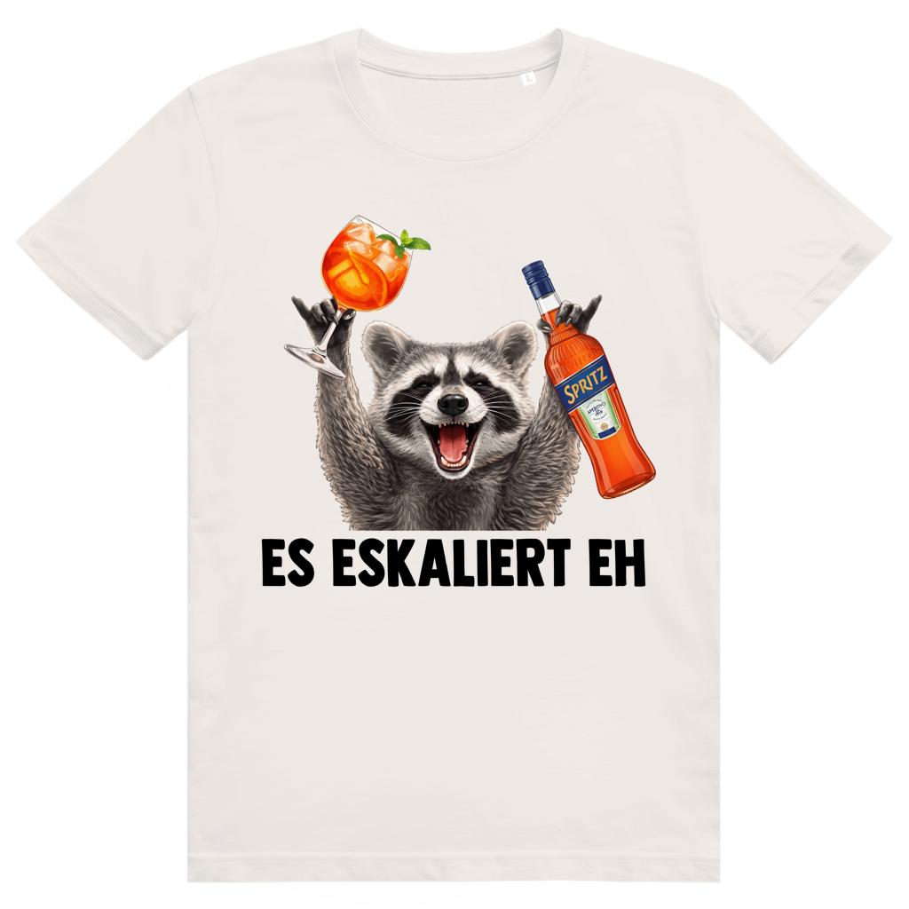 Es eskaliert eh - Waschbär Pedro Spritz - Premium Bio Unisex T-Shirt