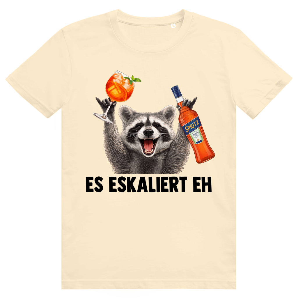 Es eskaliert eh - Waschbär Pedro Spritz - Premium Bio Unisex T-Shirt
