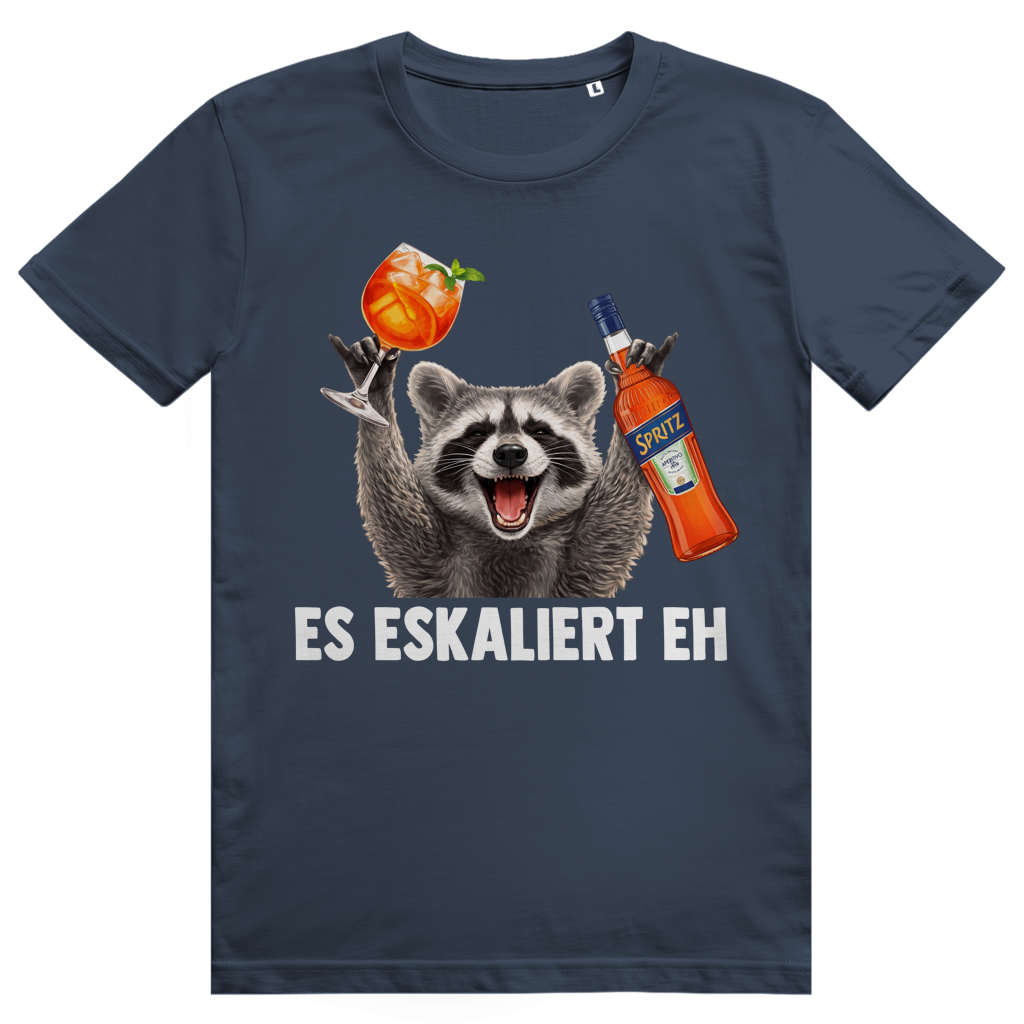 Es eskaliert eh - Waschbär Pedro Spritz - Premium Bio Unisex T-Shirt