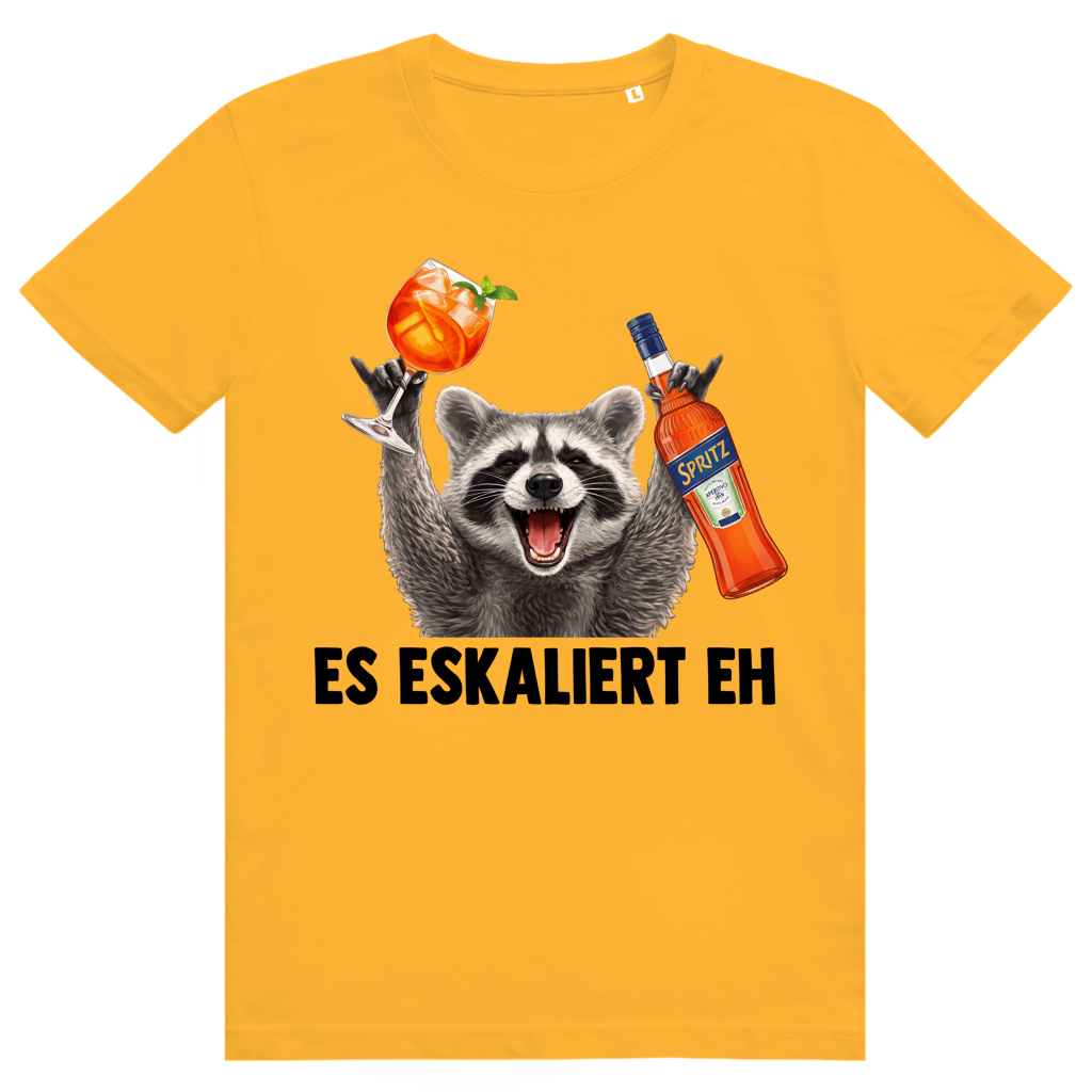 Es eskaliert eh - Waschbär Pedro Spritz - Premium Bio Unisex T-Shirt