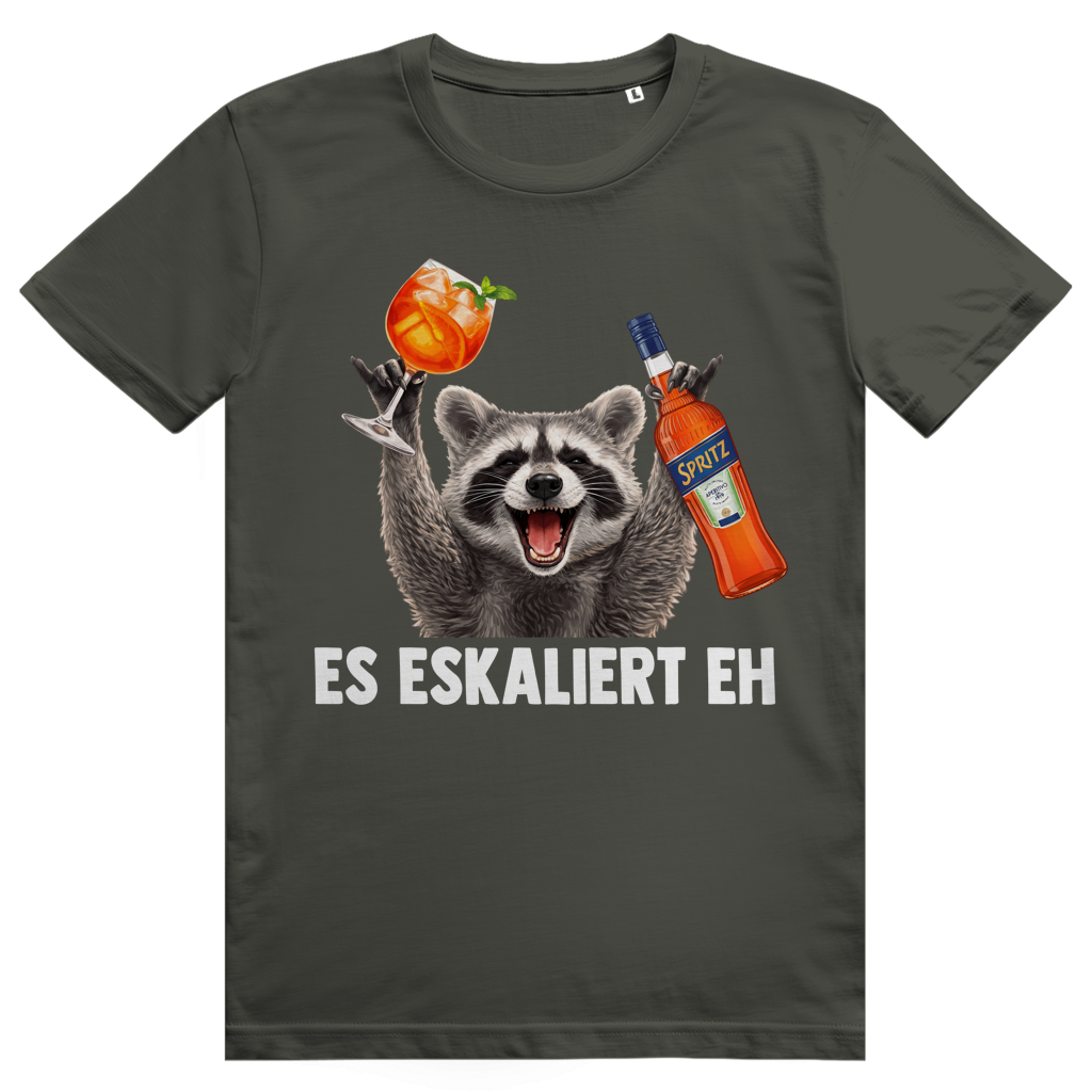 Es eskaliert eh - Waschbär Pedro Spritz - Premium Bio Unisex T-Shirt