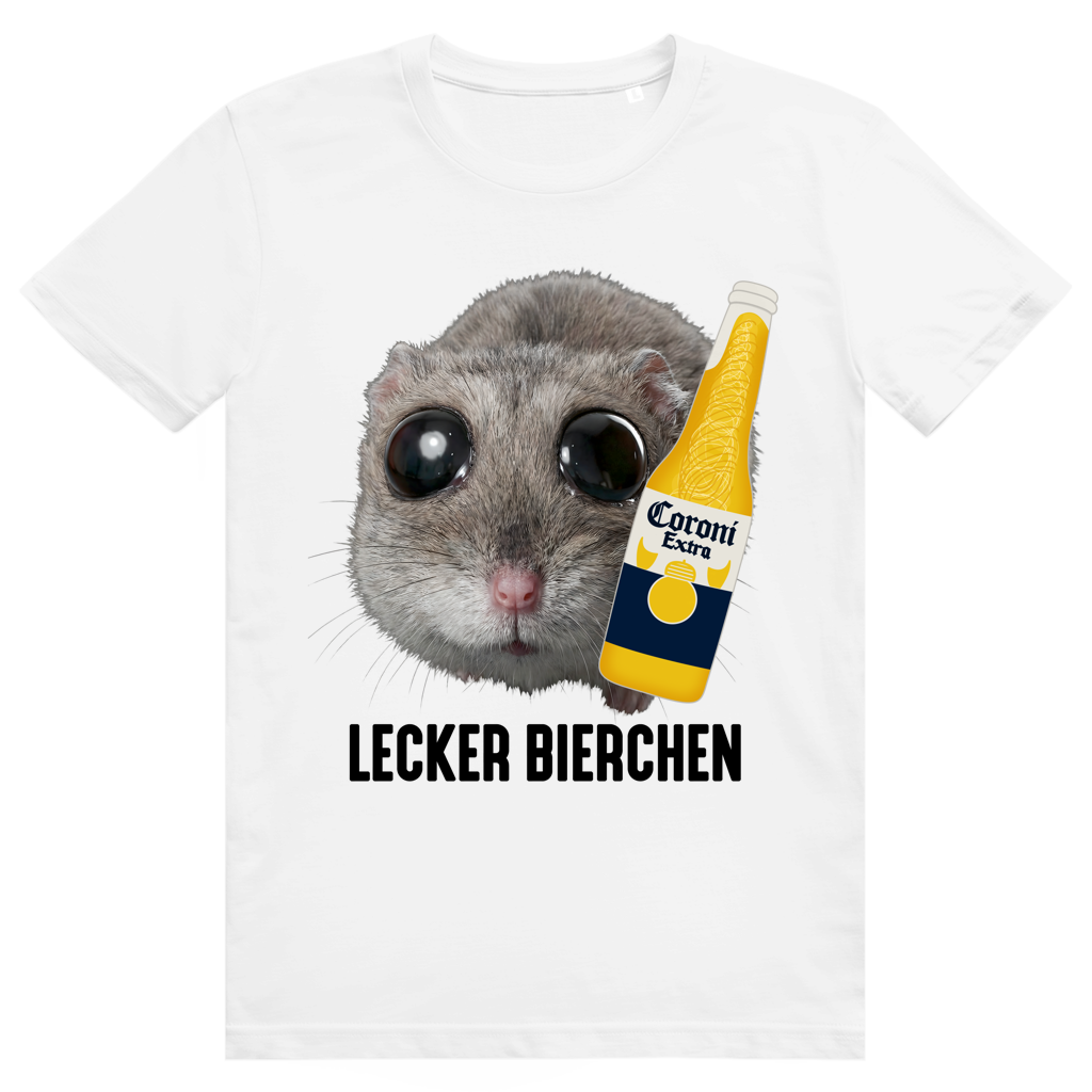 Lecker Bierchen - Sad Hamster Meme - Lustiges Hamsti & Bier - Premium Bio Unisex T-Shirt