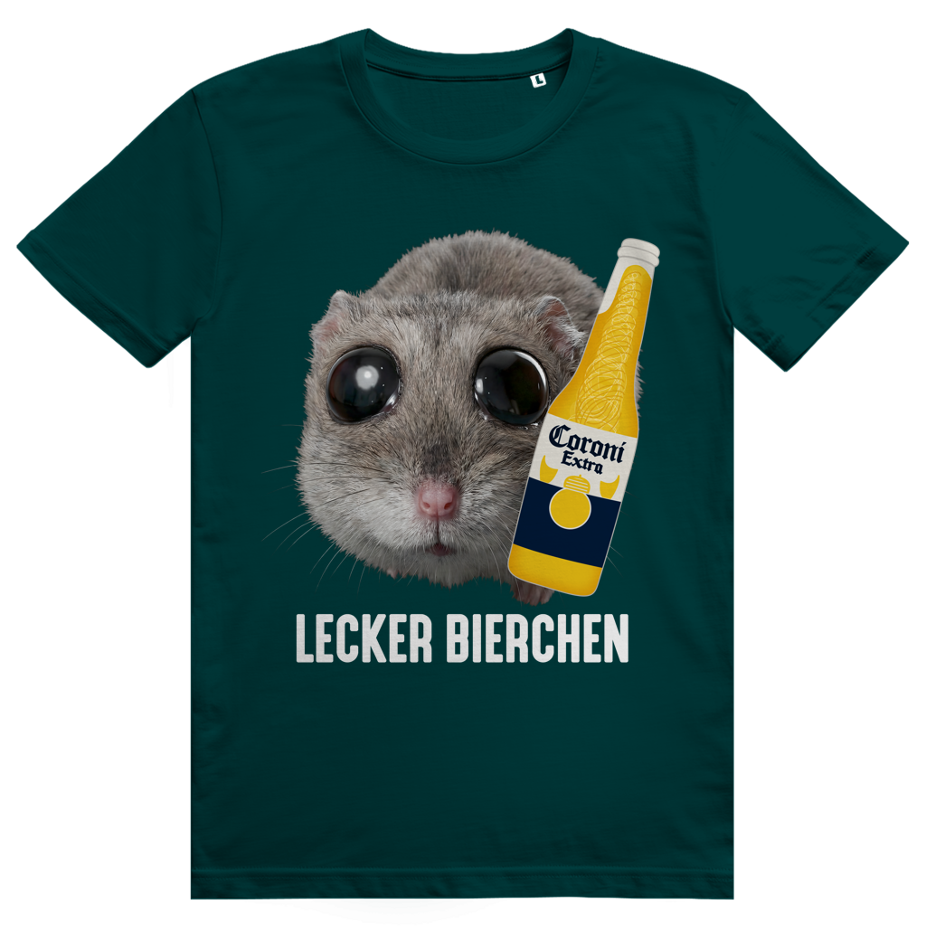 Lecker Bierchen - Sad Hamster Meme - Lustiges Hamsti & Bier - Premium Bio Unisex T-Shirt