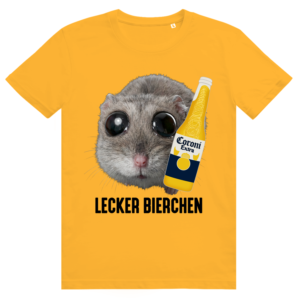 Lecker Bierchen - Sad Hamster Meme - Lustiges Hamsti & Bier - Premium Bio Unisex T-Shirt