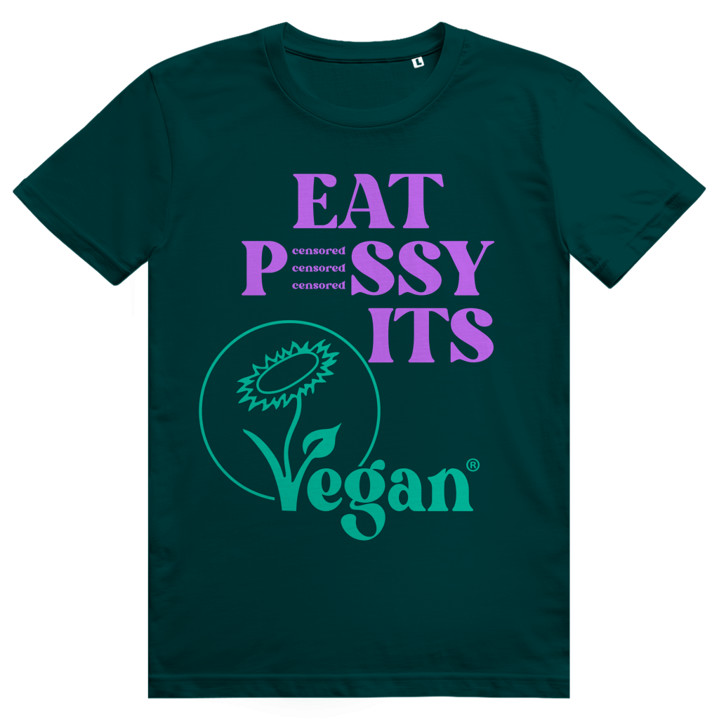 EAT PUSSY IT'S VEGAN - Censored - Liebe & Love Statement - Premium Bio Unisex T-Shirt