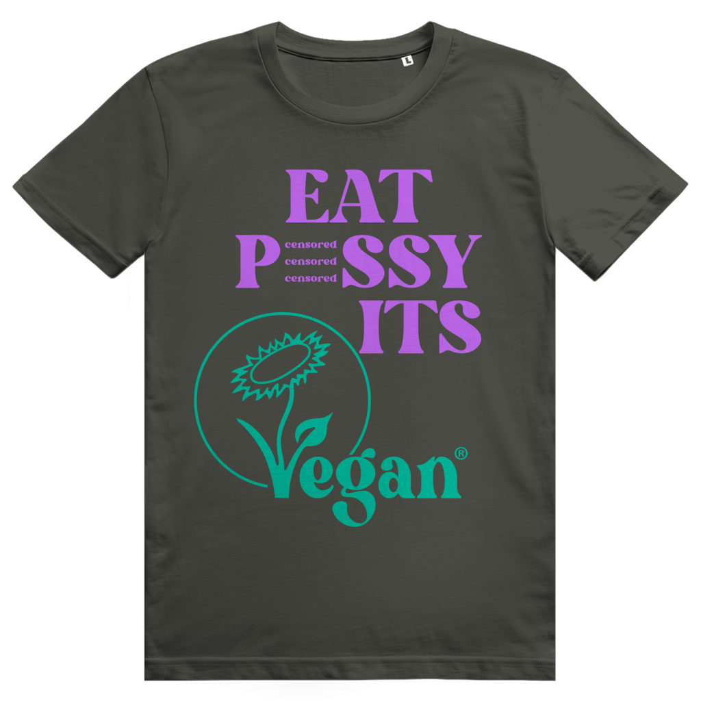 EAT PUSSY IT'S VEGAN - Censored - Liebe & Love Statement - Premium Bio Unisex T-Shirt