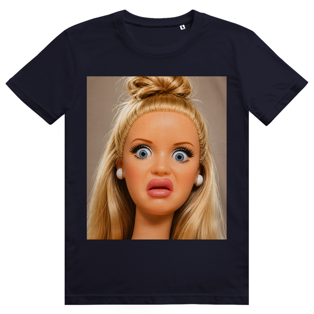 Disgusted Doll Face 2 - Lustiges Barbie Meme - Premium Bio Unisex T-Shirt
