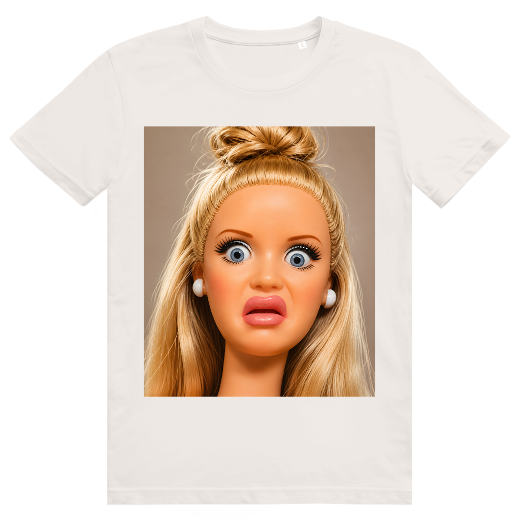 Disgusted Doll Face 2 - Lustiges Barbie Meme - Premium Bio Unisex T-Shirt