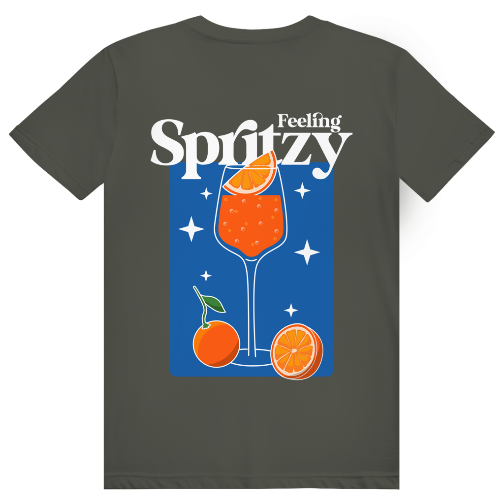 Feeling Spritzy - Aperol Spritz - Premium Bio Unisex (Rückendruck) T-Shirt