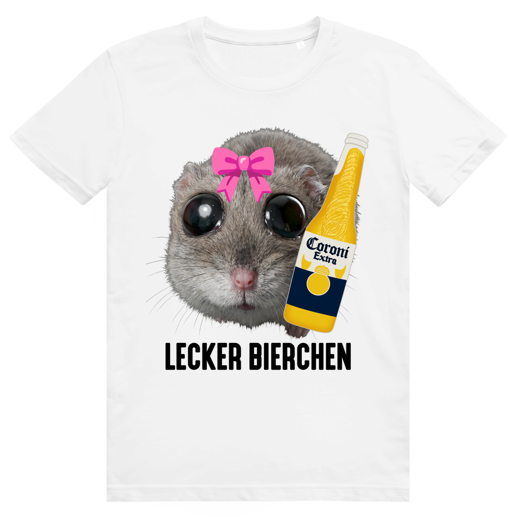 Lecker Bierchen - Sad Hamster Meme - Lustiges Hamsti & Bier - Premium Bio Unisex T-Shirt