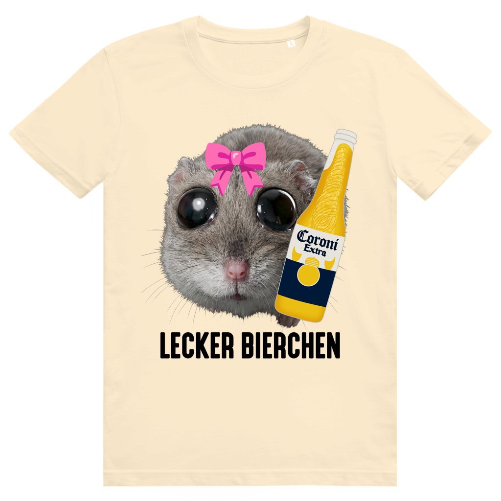 Lecker Bierchen - Sad Hamster Meme - Lustiges Hamsti & Bier - Premium Bio Unisex T-Shirt