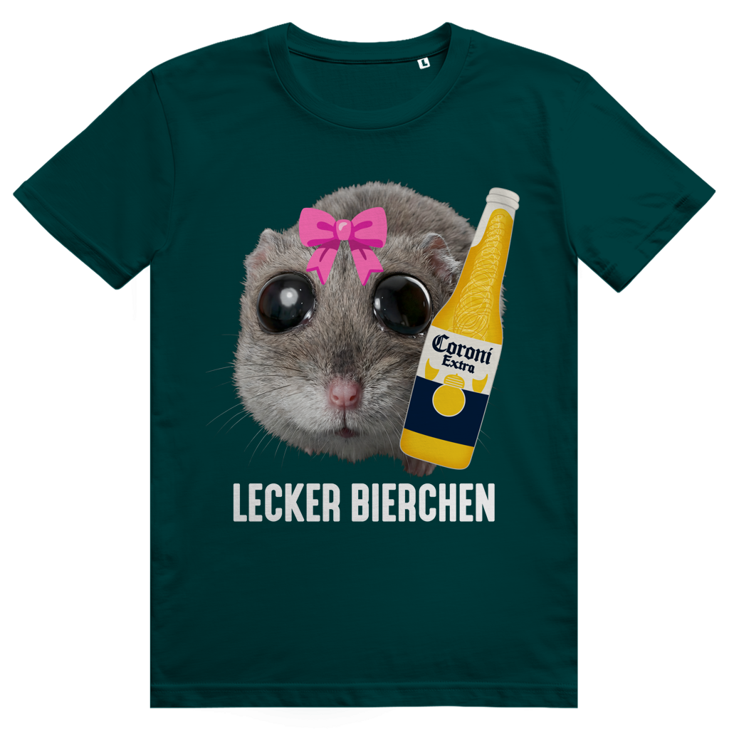 Lecker Bierchen - Sad Hamster Meme - Lustiges Hamsti & Bier - Premium Bio Unisex T-Shirt