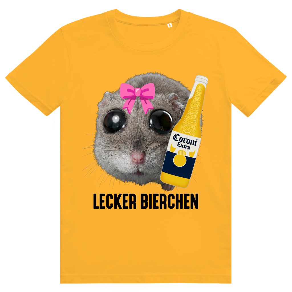 Lecker Bierchen - Sad Hamster Meme - Lustiges Hamsti & Bier - Premium Bio Unisex T-Shirt