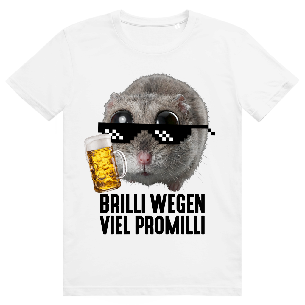 Brilli Wegen Viel Promilli - Sad Hamster Bier Meme - Premium Bio Unisex T-Shirt