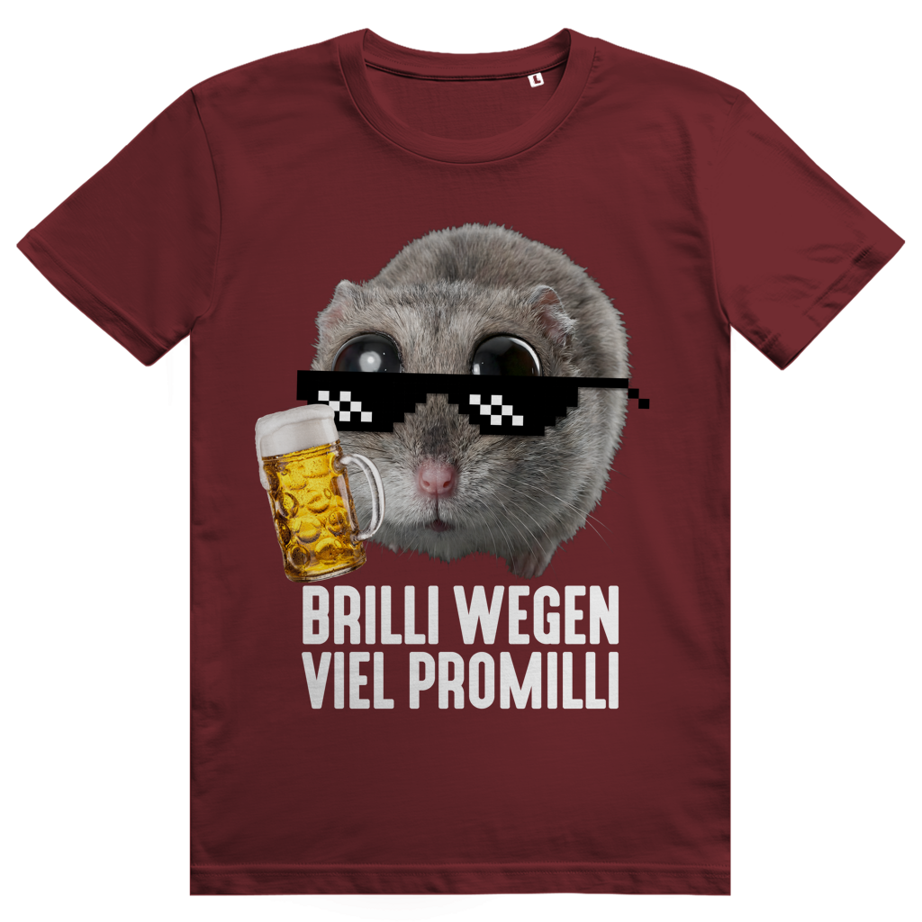 Brilli Wegen Viel Promilli - Sad Hamster Bier Meme - Premium Bio Unisex T-Shirt
