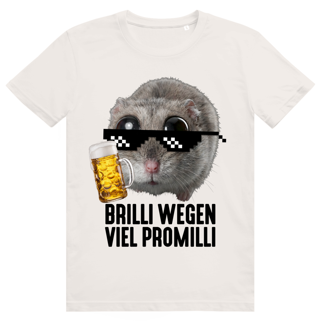 Brilli Wegen Viel Promilli - Sad Hamster Bier Meme - Premium Bio Unisex T-Shirt