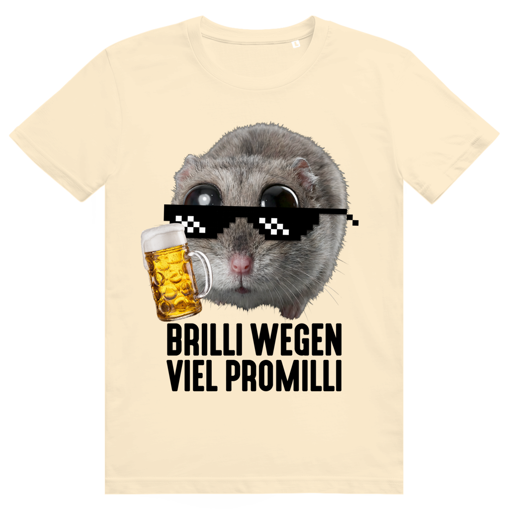 Brilli Wegen Viel Promilli - Sad Hamster Bier Meme - Premium Bio Unisex T-Shirt