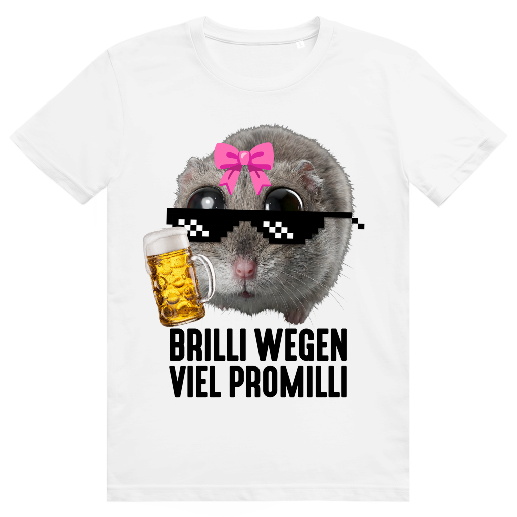 Brilli Wegen Viel Promilli 2 - Sad Hamster Bier Meme - Premium Bio Unisex T-Shirt