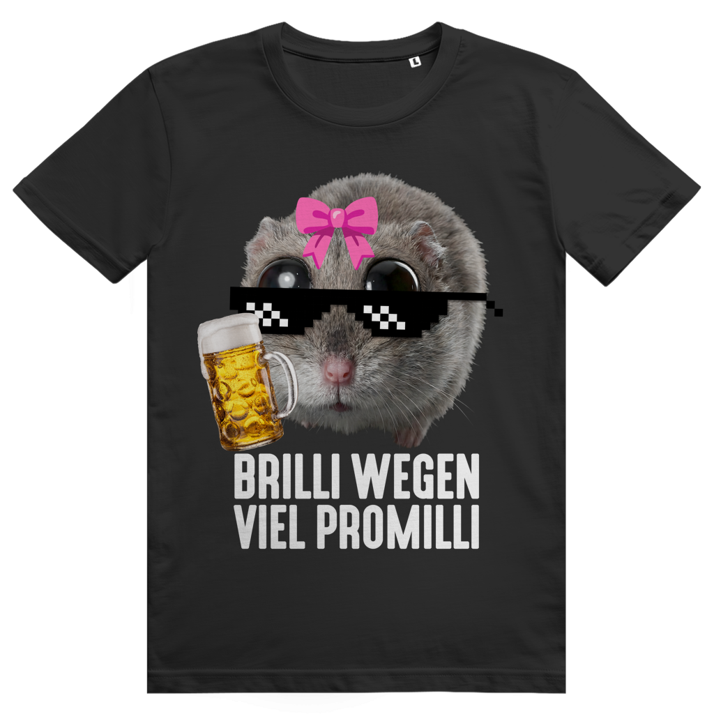 Brilli Wegen Viel Promilli 2 - Sad Hamster Bier Meme - Premium Bio Unisex T-Shirt