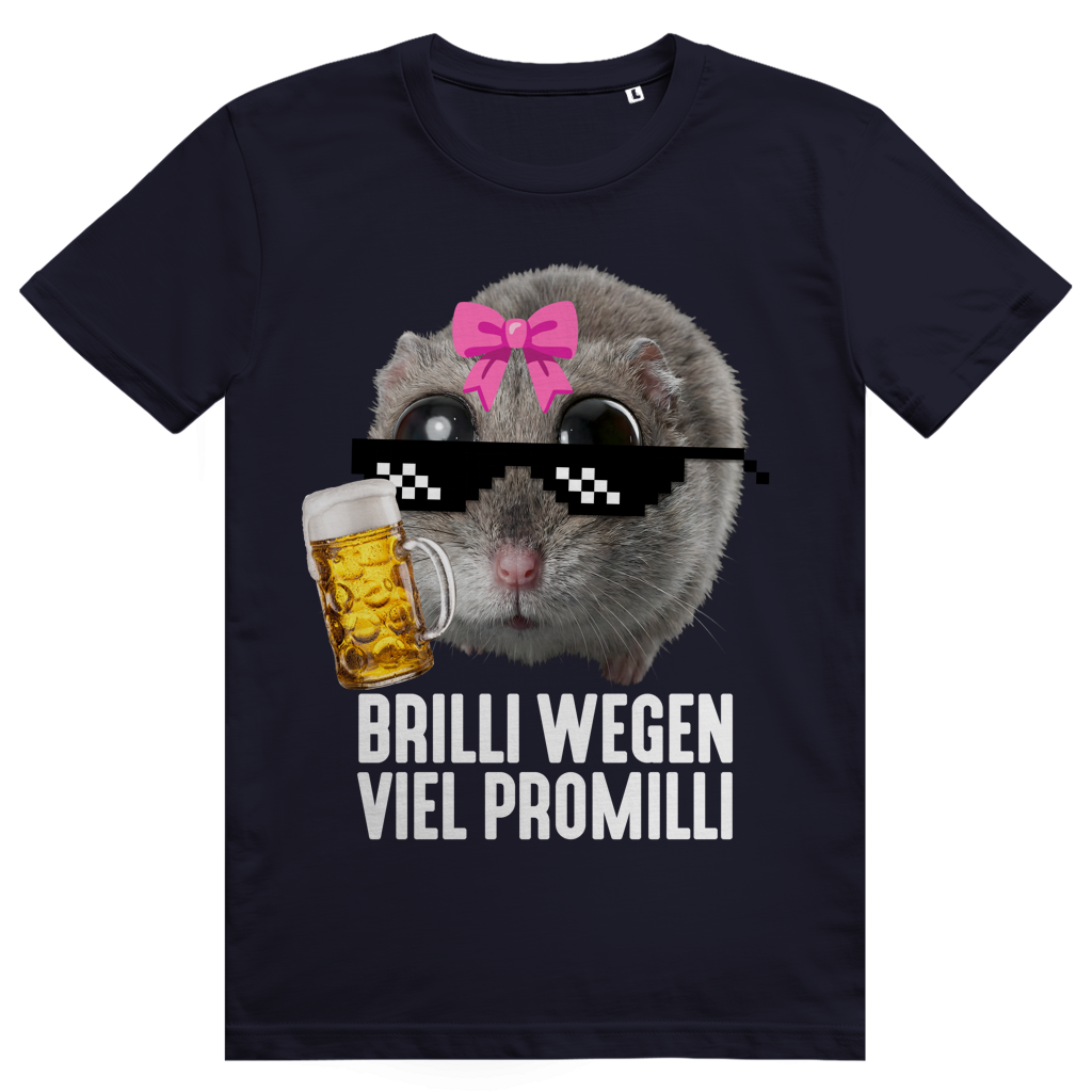 Brilli Wegen Viel Promilli 2 - Sad Hamster Bier Meme - Premium Bio Unisex T-Shirt