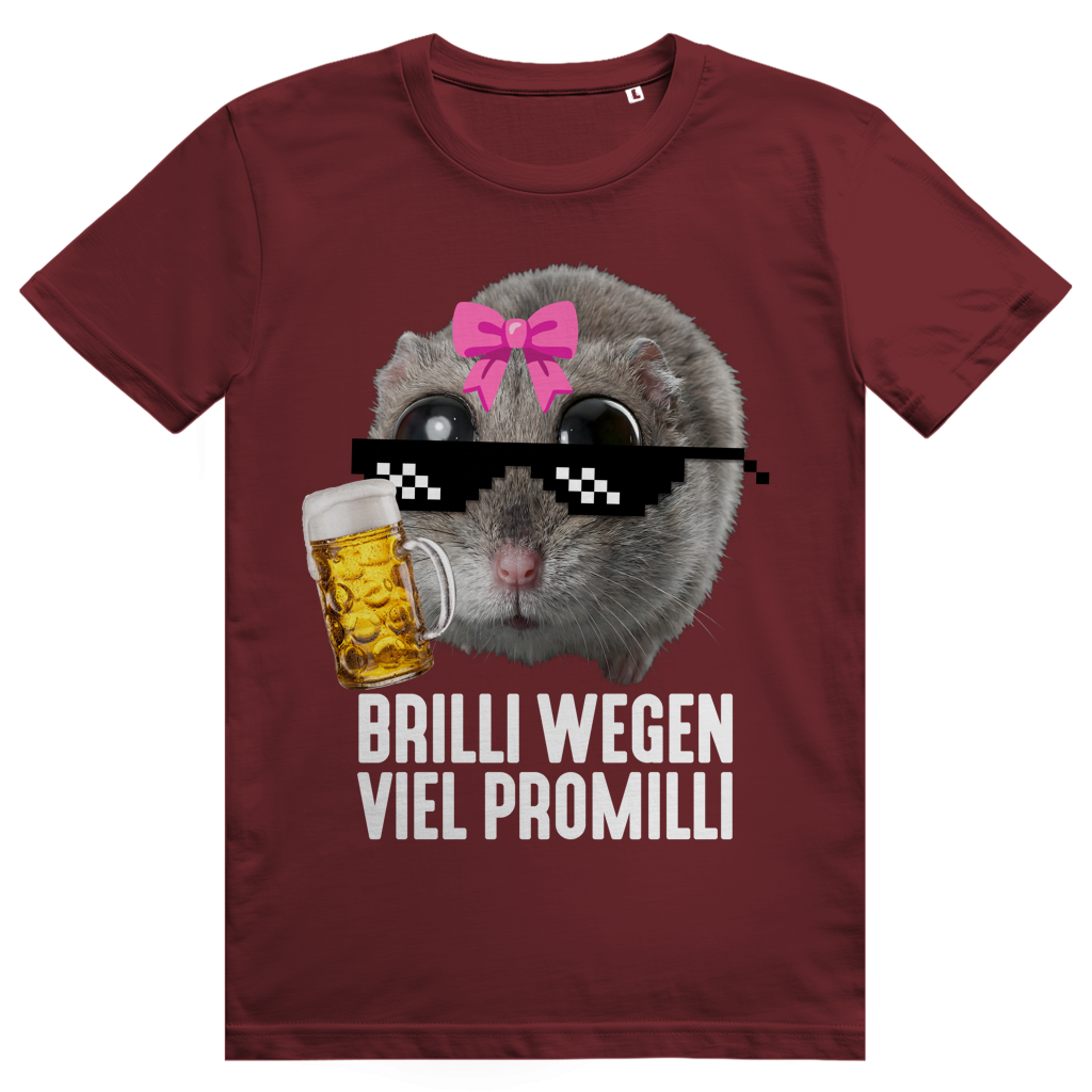Brilli Wegen Viel Promilli 2 - Sad Hamster Bier Meme - Premium Bio Unisex T-Shirt