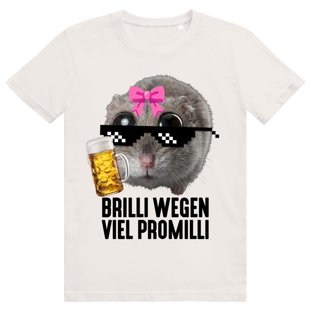 Brilli Wegen Viel Promilli 2 - Sad Hamster Bier Meme - Premium Bio Unisex T-Shirt