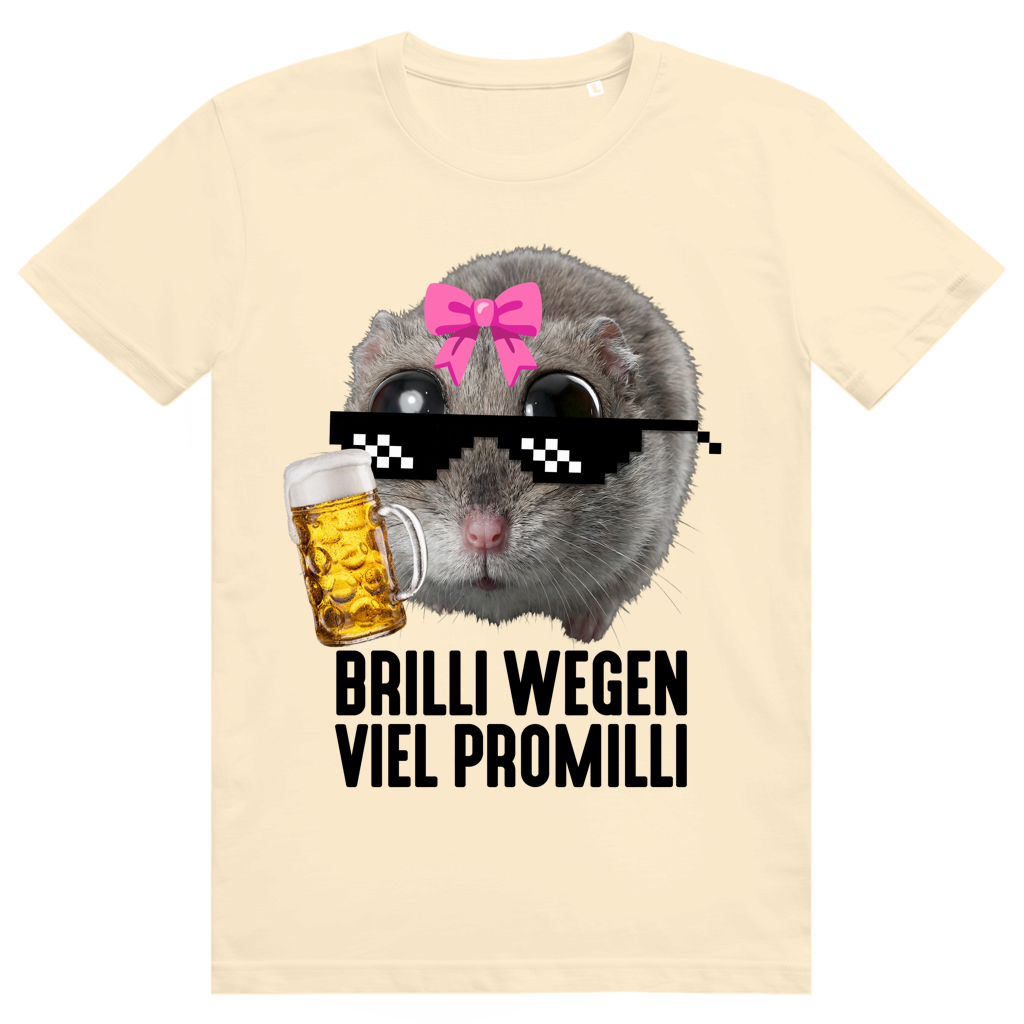 Brilli Wegen Viel Promilli 2 - Sad Hamster Bier Meme - Premium Bio Unisex T-Shirt