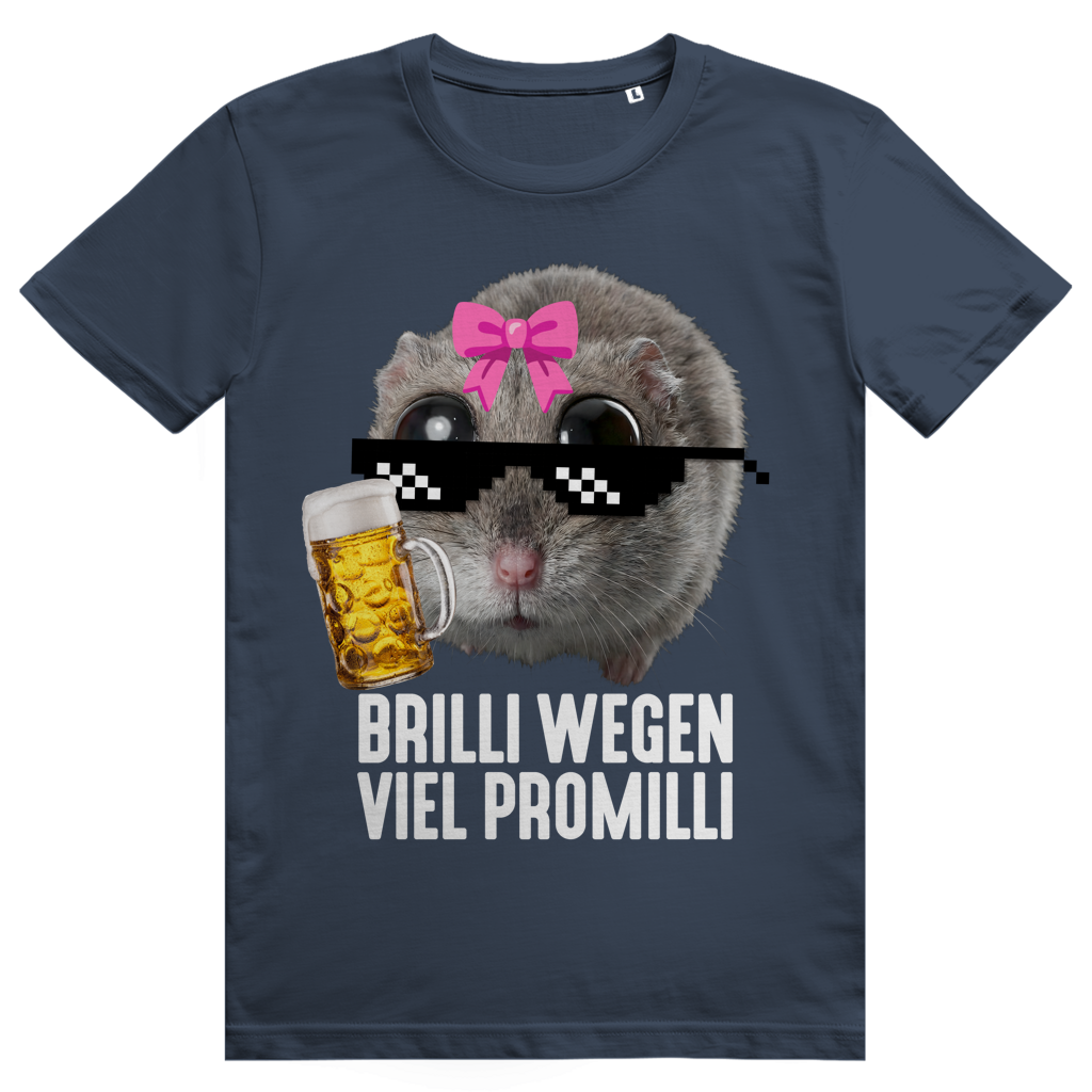 Brilli Wegen Viel Promilli 2 - Sad Hamster Bier Meme - Premium Bio Unisex T-Shirt