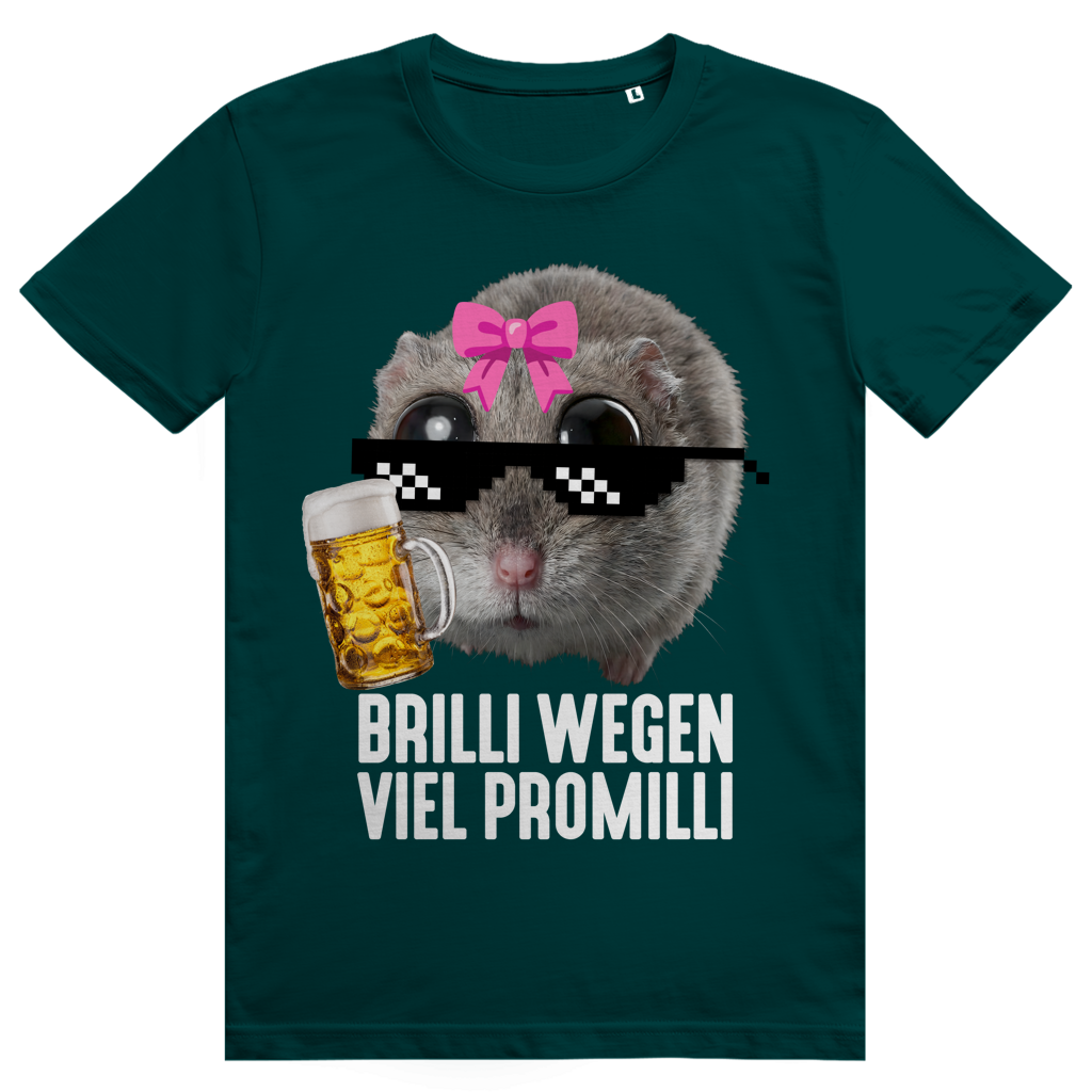 Brilli Wegen Viel Promilli 2 - Sad Hamster Bier Meme - Premium Bio Unisex T-Shirt