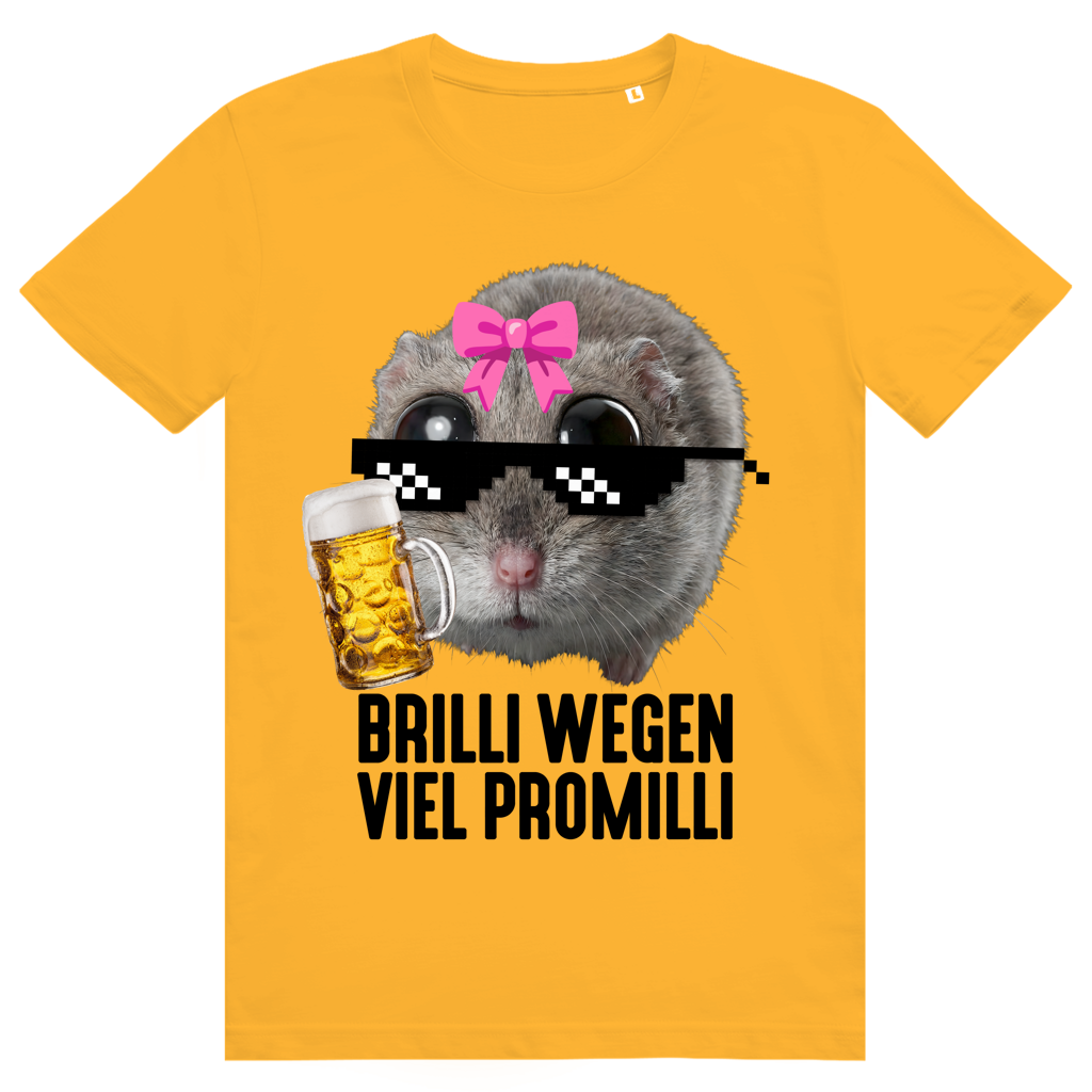 Brilli Wegen Viel Promilli 2 - Sad Hamster Bier Meme - Premium Bio Unisex T-Shirt