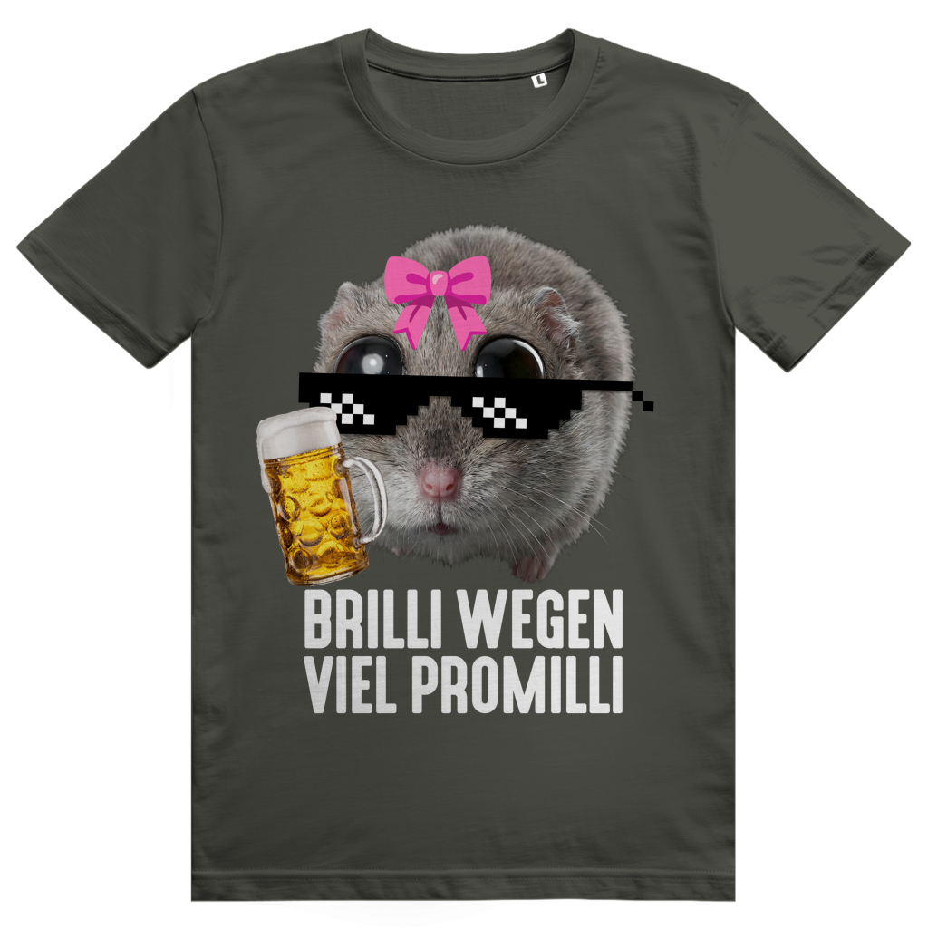 Brilli Wegen Viel Promilli 2 - Sad Hamster Bier Meme - Premium Bio Unisex T-Shirt
