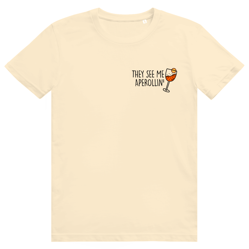 They see me Aperollin - Aperol Spritz Pocket Print - Premium Bio Unisex T-Shirt