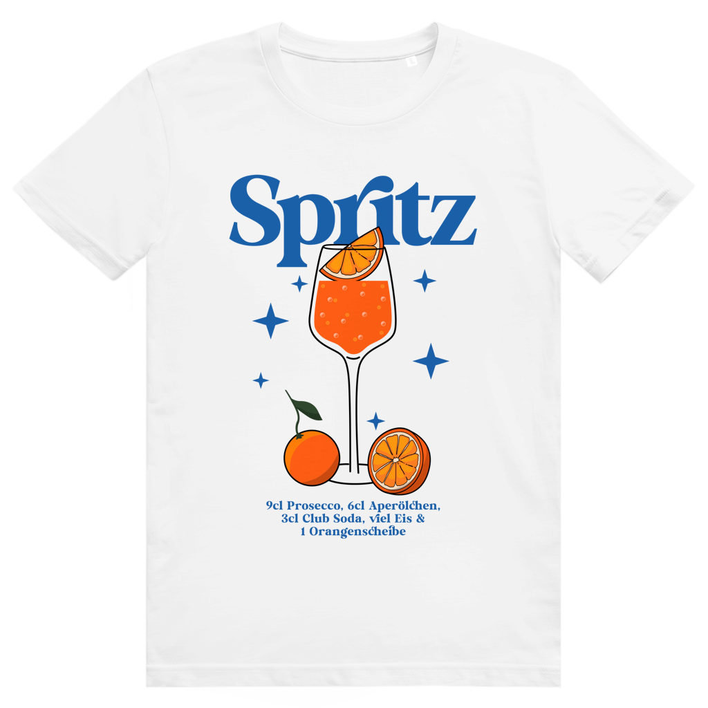 Aperol Spritz Cocktail Rezept - Premium Bio Unisex T-Shirt