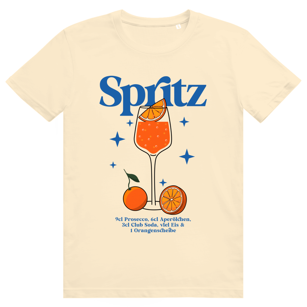 Aperol Spritz Cocktail Rezept - Premium Bio Unisex T-Shirt