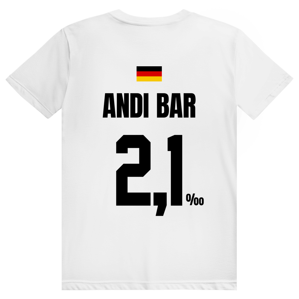 Andi Bar - Sauftrikot Deutschland Trikot - Premium Bio Unisex (Rückendruck) T-Shirt