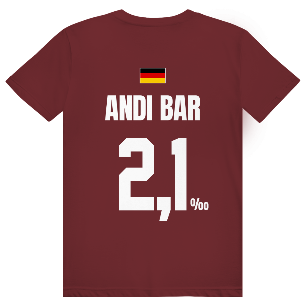 Andi Bar - Sauftrikot Deutschland Trikot - Premium Bio Unisex (Rückendruck) T-Shirt