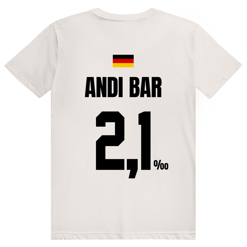 Andi Bar - Sauftrikot Deutschland Trikot - Premium Bio Unisex (Rückendruck) T-Shirt