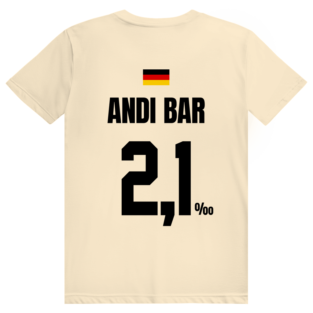 Andi Bar - Sauftrikot Deutschland Trikot - Premium Bio Unisex (Rückendruck) T-Shirt
