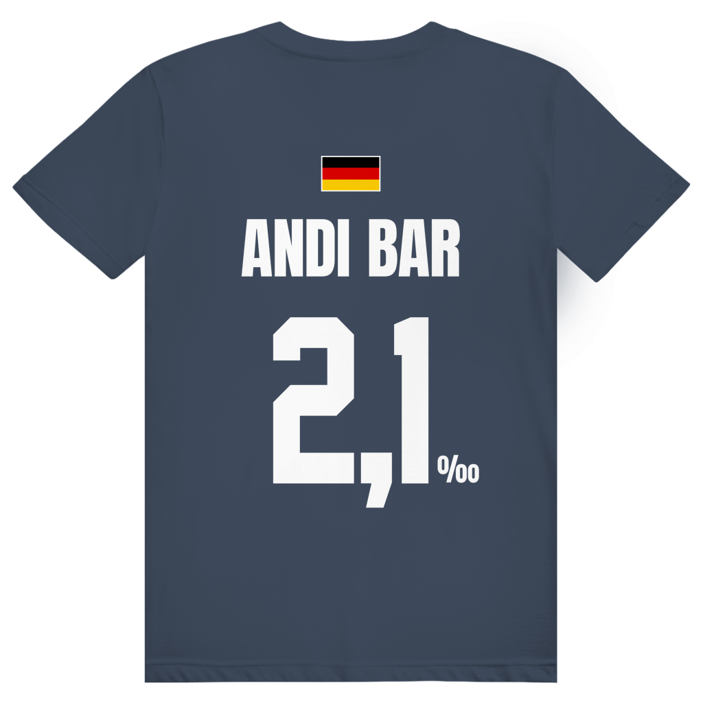 Andi Bar - Sauftrikot Deutschland Trikot - Premium Bio Unisex (Rückendruck) T-Shirt