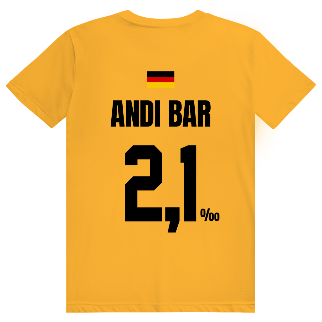 Andi Bar - Sauftrikot Deutschland Trikot - Premium Bio Unisex (Rückendruck) T-Shirt