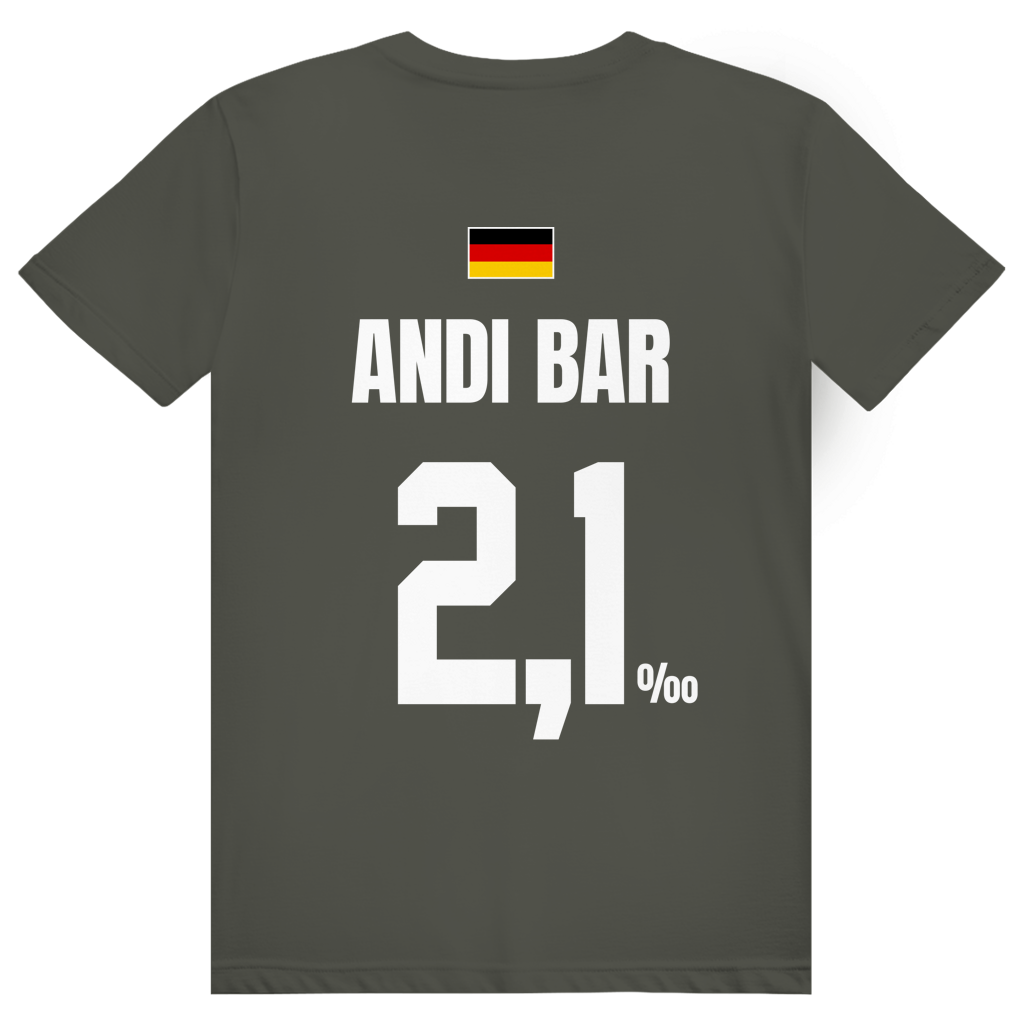 Andi Bar - Sauftrikot Deutschland Trikot - Premium Bio Unisex (Rückendruck) T-Shirt
