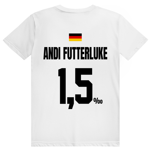 Andi Futterluke - Sauftrikot Deutschland Trikot - Premium Bio Unisex (Rückendruck) T-Shirt
