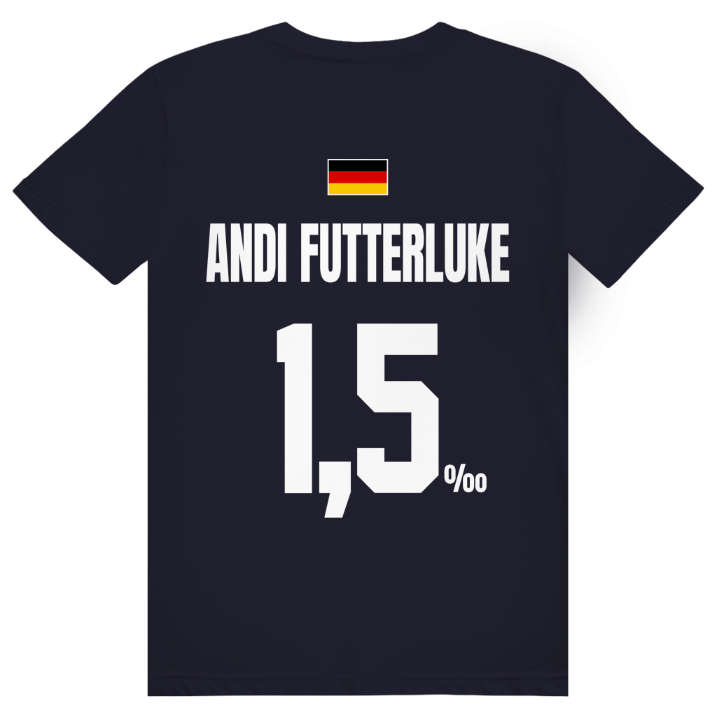 Andi Futterluke - Sauftrikot Deutschland Trikot - Premium Bio Unisex (Rückendruck) T-Shirt