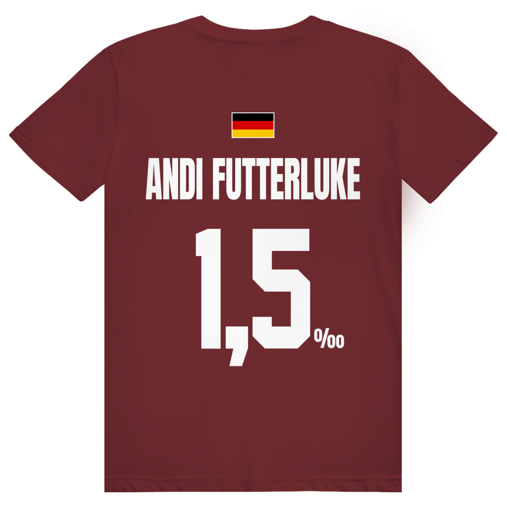 Andi Futterluke - Sauftrikot Deutschland Trikot - Premium Bio Unisex (Rückendruck) T-Shirt
