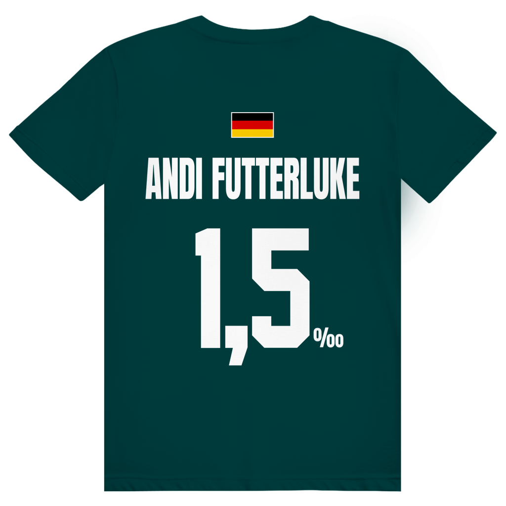 Andi Futterluke - Sauftrikot Deutschland Trikot - Premium Bio Unisex (Rückendruck) T-Shirt