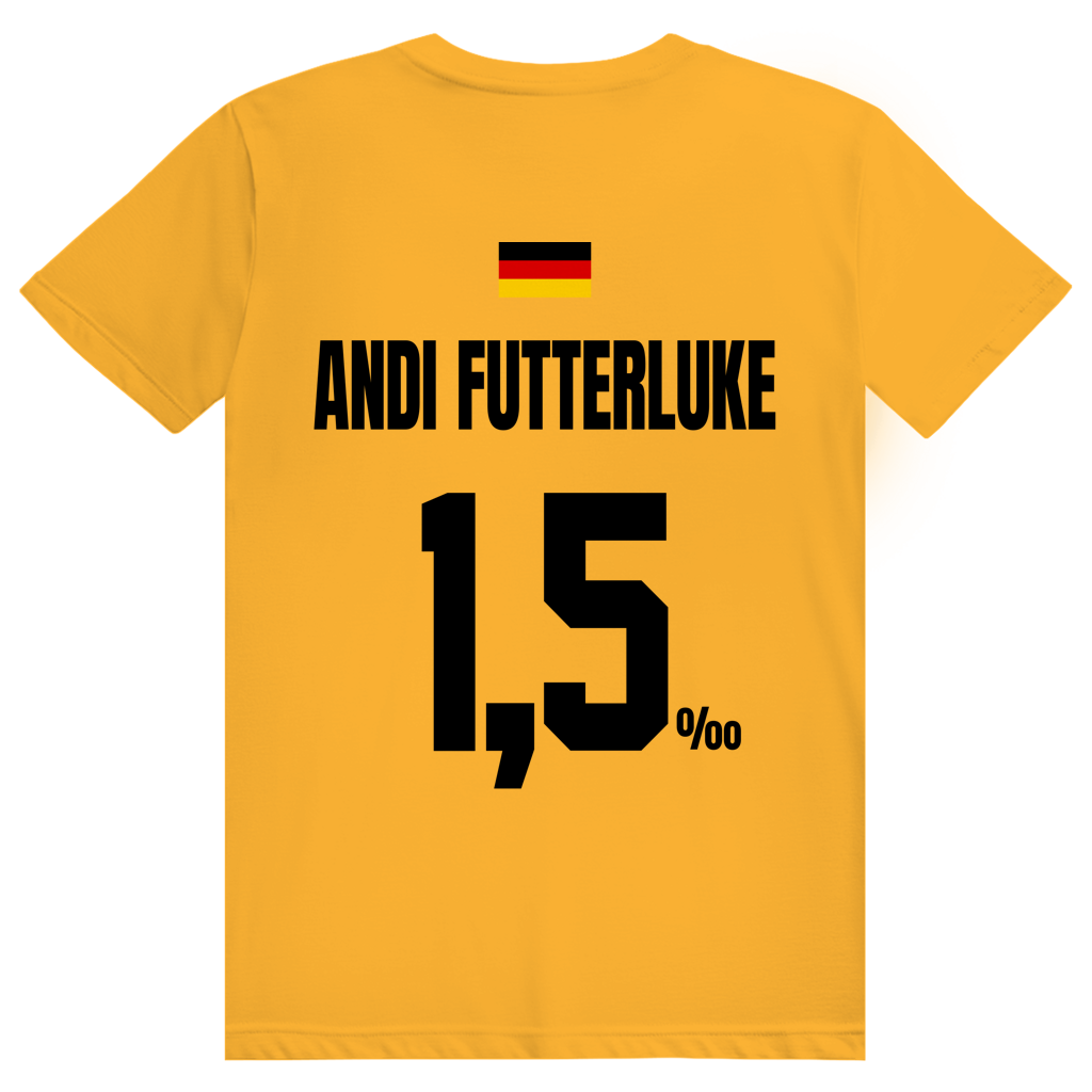 Andi Futterluke - Sauftrikot Deutschland Trikot - Premium Bio Unisex (Rückendruck) T-Shirt