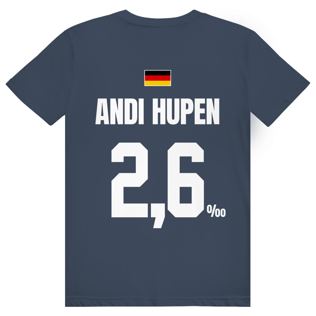 Andi Hupen - Sauftrikot Deutschland Trikot - Premium Bio Unisex (Rückendruck) T-Shirt